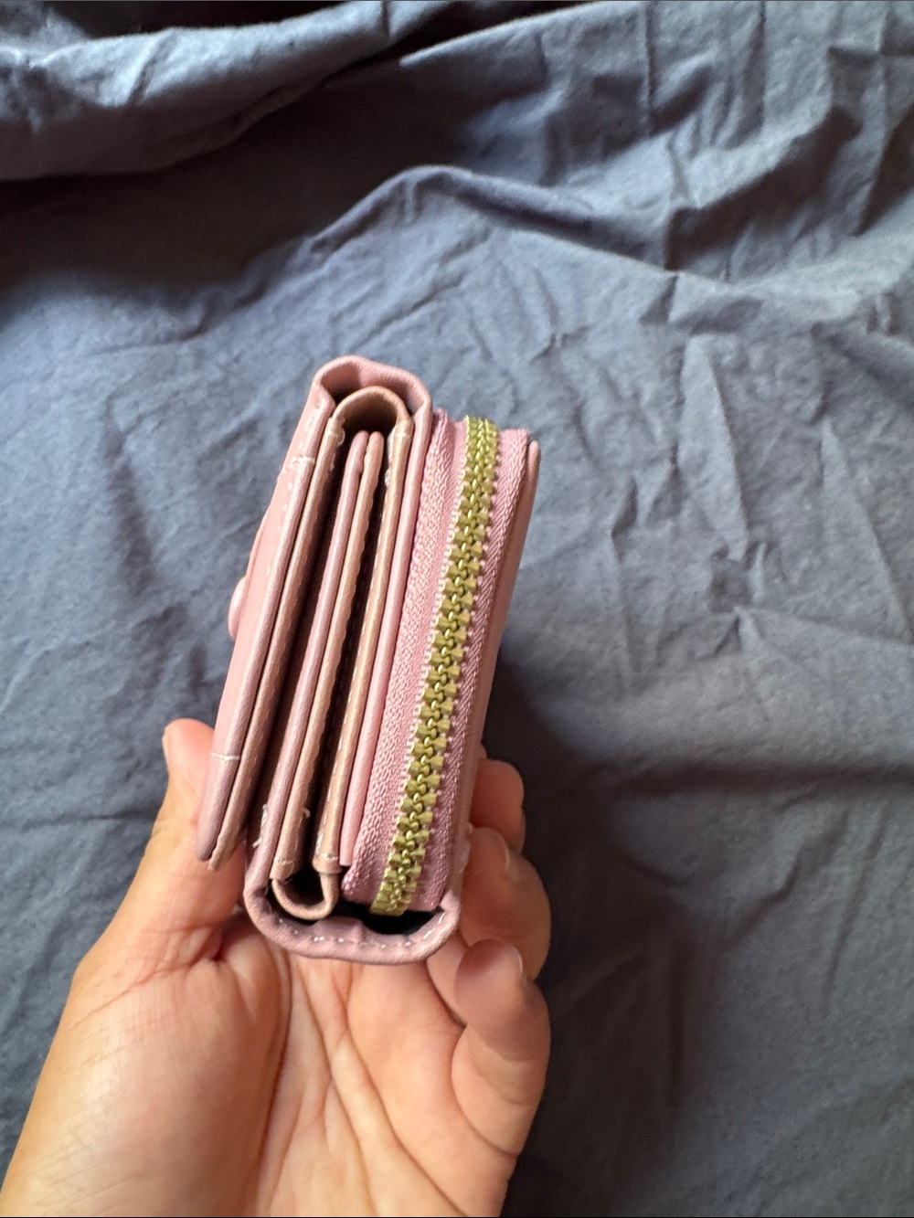 Compact Pink Women’s Wallet with Wrist Strap - - Picture 5 of 9